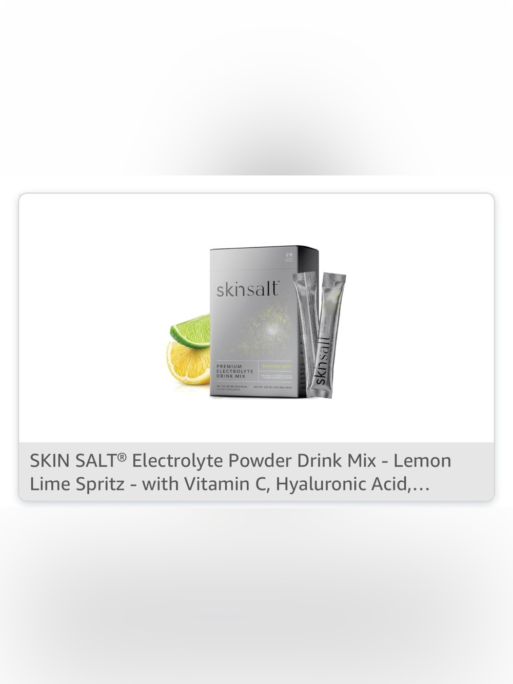 Lemon Lime Electrolyte Skin Drink Mix - Silver